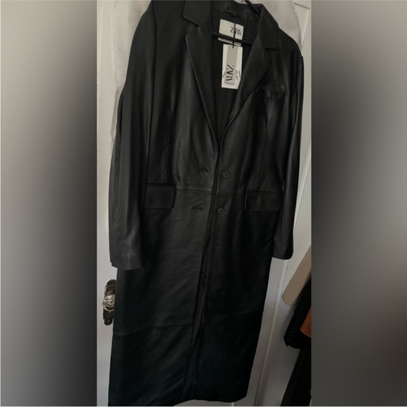 ZARA X KAIA LEATHER TRENCH SZ XS/S - Picture 4 of 5